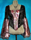 bridal satin and velvet corset, front view