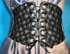 black chenille and silver cincher
